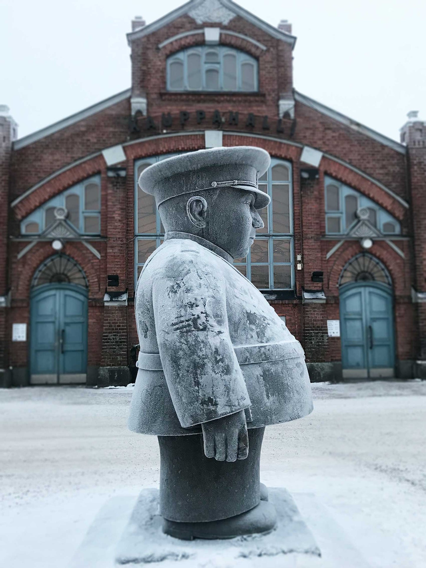 Toripolliisi earrings made of Finnish birch plywood, black