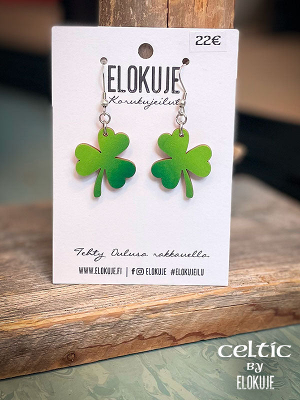 Celtic-korvakorut – Shamrock, vihreä