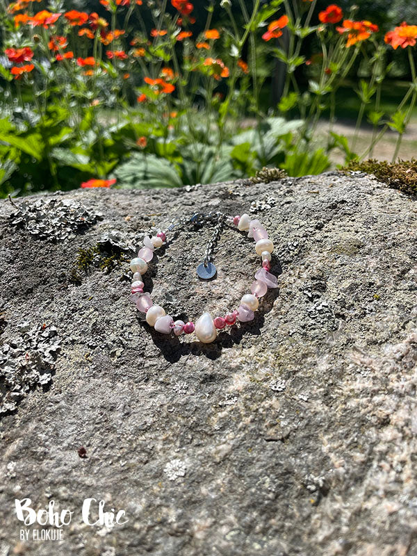 Boho Chic -helmirannekoru, vaaleanvioletti/pinkki *TULOSSA MYÖS KORVIKSET