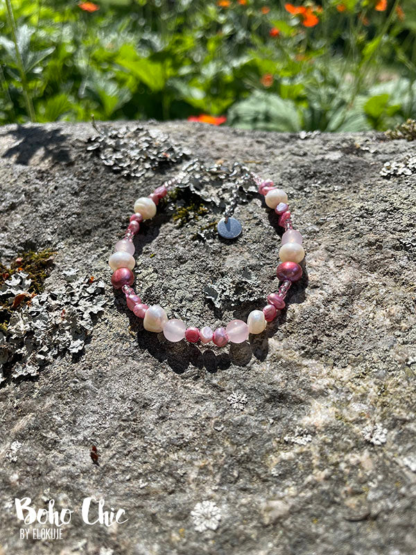 Boho Chic -helmirannekoru, pinkki *TULOSSA MYÖS KORVIKSET