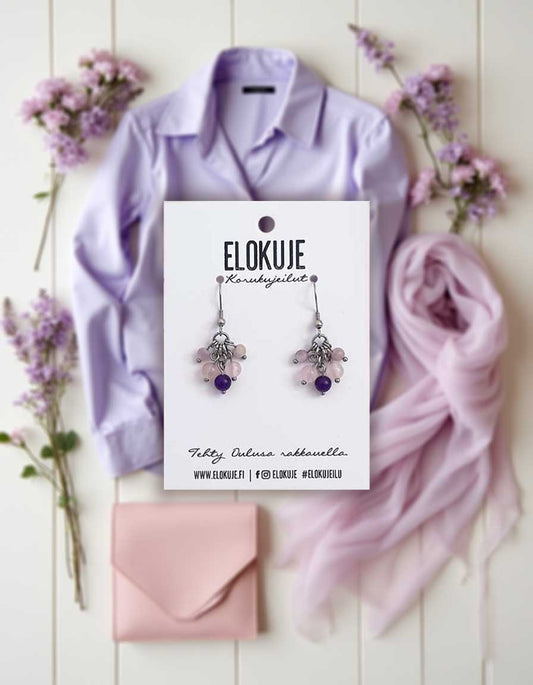 JaloKuje – Jade & rose quartz earrings *NEW*