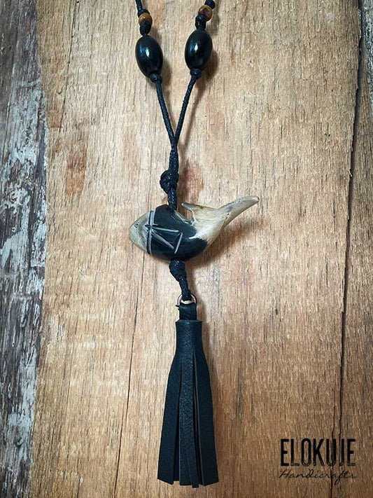 Boho-henkinen luu-kaulakoru, kala #2