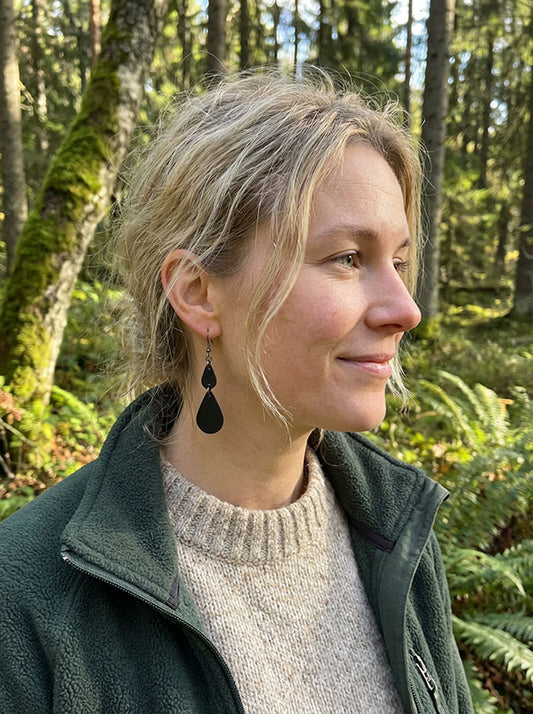 Remankeli earrings made of inner tube - Big heart