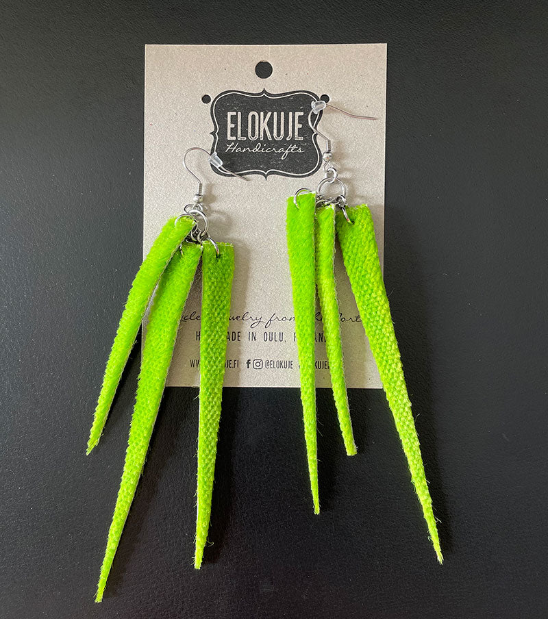 SkiSkins earrings, orange lightning