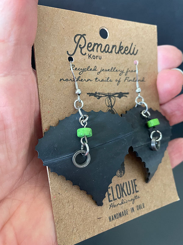 Remankeli innertube earrings - "The Northern Trail"