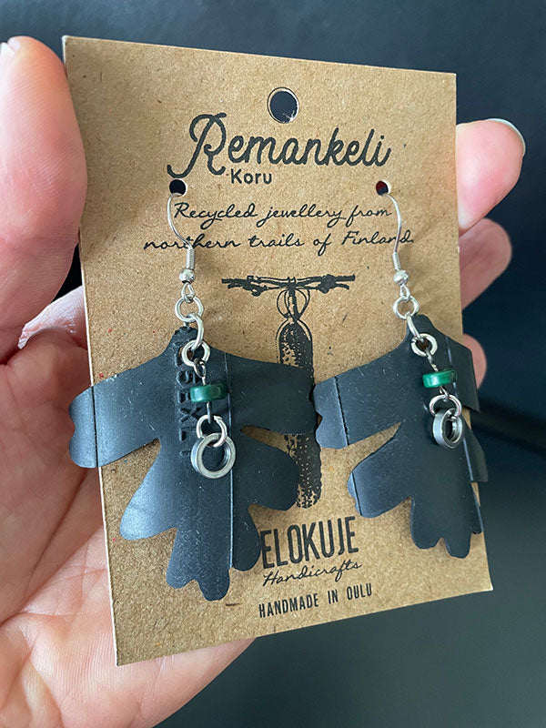 Remankeli innertube earrings - "The Northern Trail"