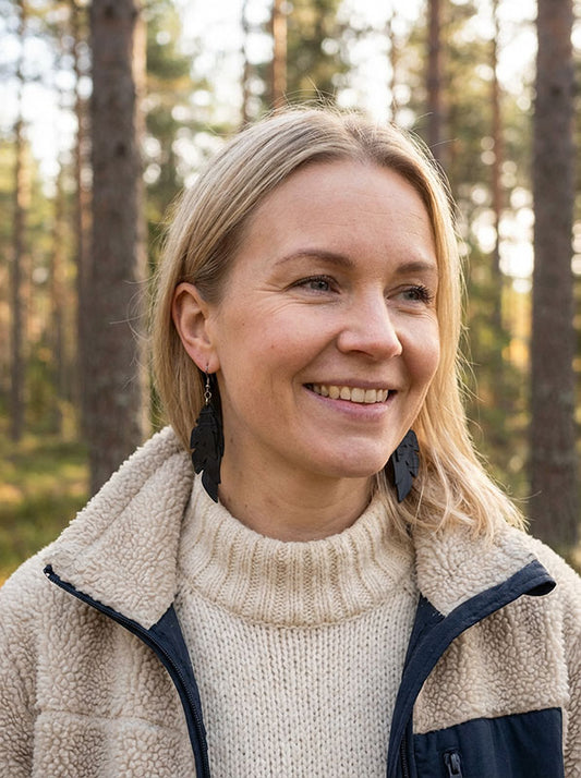 Remankeli earrings made of inner tube - Big heart