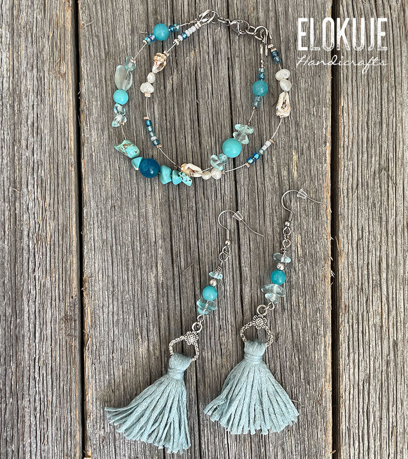 Boho Chic korvakoru-rannekorusetti #1