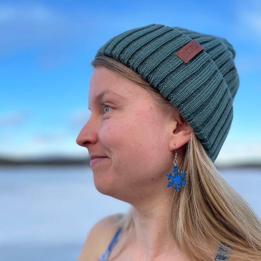 SkiSkins-korvikset, sininen hiutale