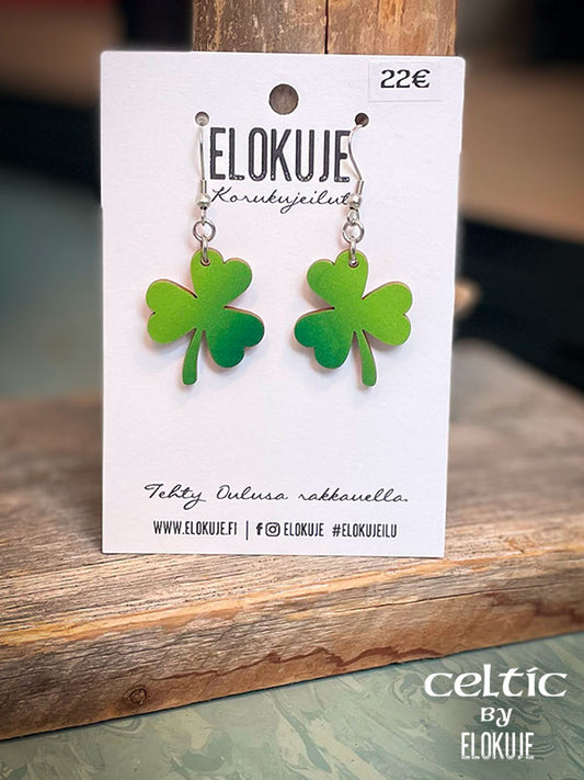 Celtic-korvakorut – Shamrock, vihreä