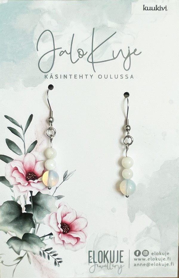 JaloKuje – Kuukivi-opaliitti -korvakorut *UUTTA*