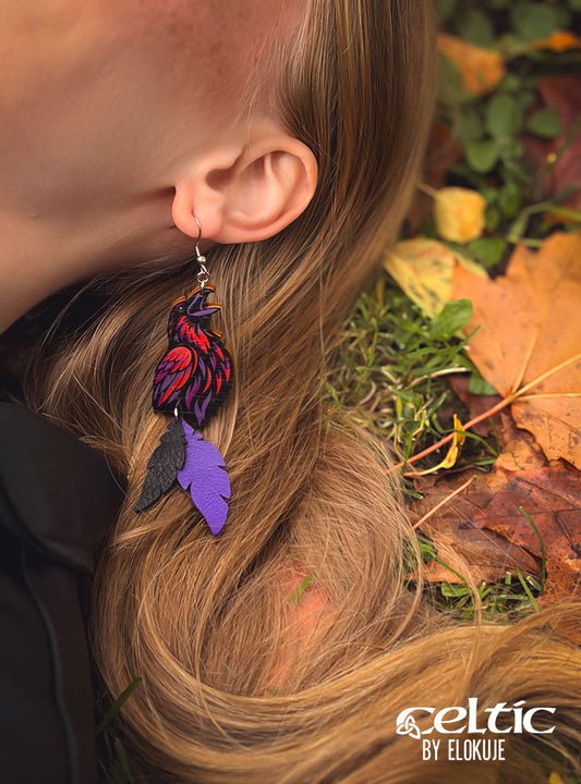 Morrígan - raven earrings, Celtic Collection