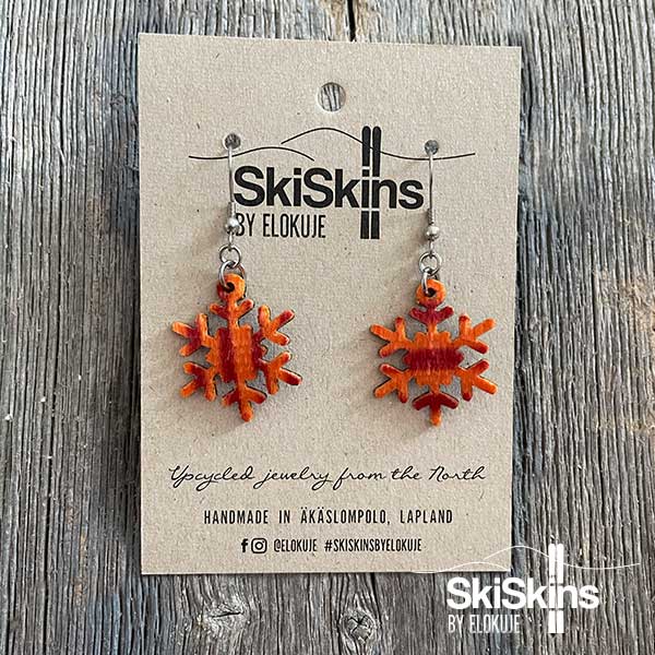 SkiSkins-korvikset, puna-oranssi hiutale
