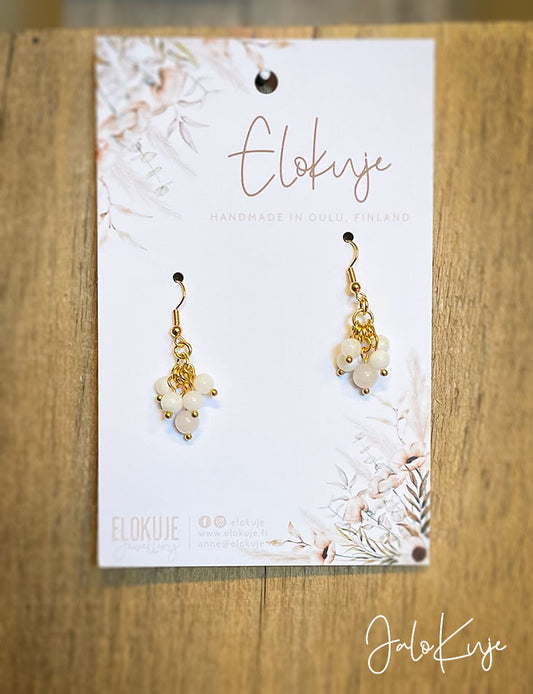 JaloKuje – Rose Quartz & Orange Jade Earrings *NEW*