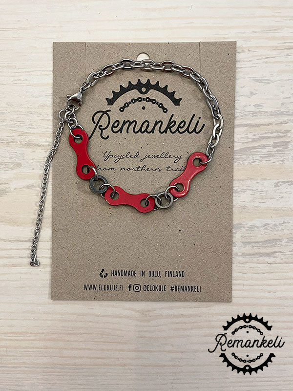 Remankeli steel bracelet with bicycle chain links
