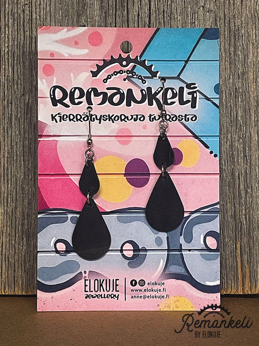 Remankeli earrings made of inner tube - Big heart