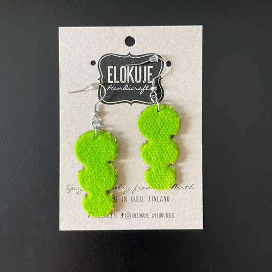 SkiSkins earrings, green ChaChaCha