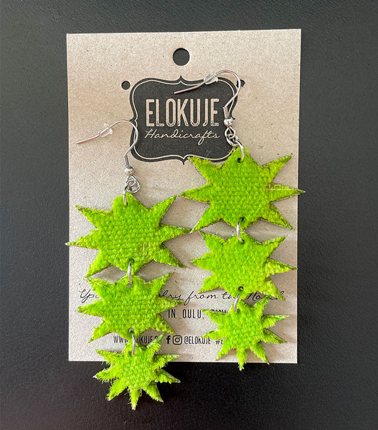 SkiSkins earrings, green ChaChaCha