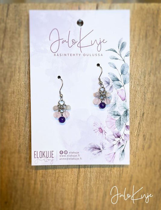 JaloKuje – Jade & rose quartz earrings *NEW*