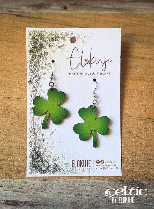 Celtic-korvakorut – Shamrock, vihreä (iso)