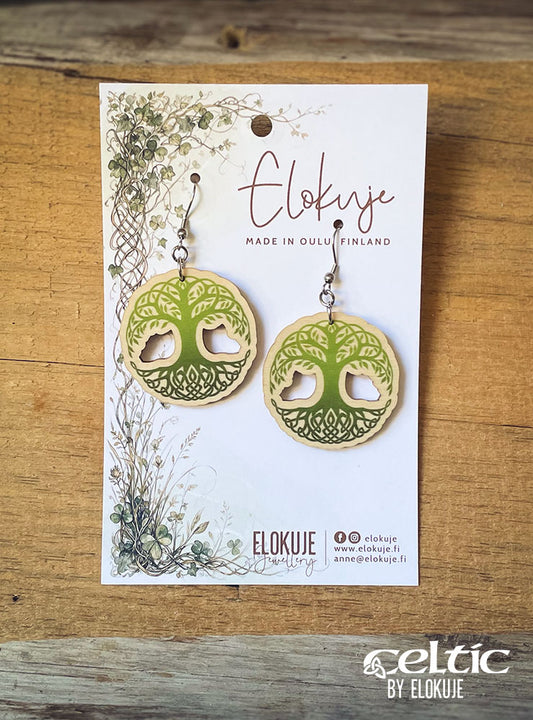 Tree of Life earrings, Celtic Collection (green)