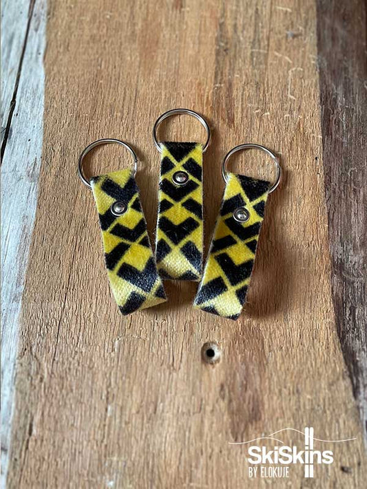 SkiSkins key holder, Black Crows yellow and black