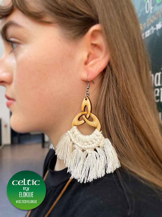 Celtic Trinity Knot Macrame Earrings