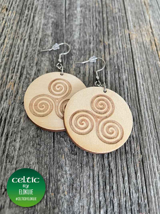 Celtic Triskelion Earrings (Engraved)