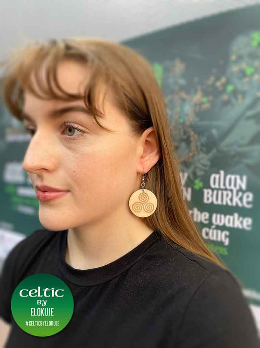 Celtic Triskelion Earrings (Engraved)
