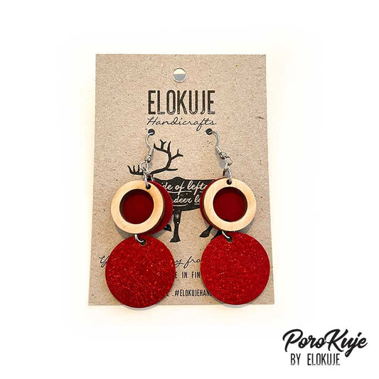 PoroKuje surplus leather earrings – xmas red