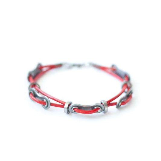 Remankeli leather cord bracelet, red