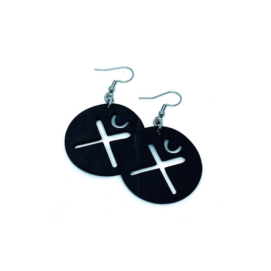 Remankeli earrings made of upcycled bicycle inner tube - "The Northern Tree"